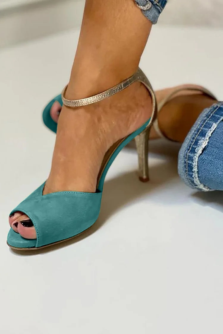 LIV | ZAPATOS DE TACÓN ABIERTOS CON PULSERA Y CIERRE
