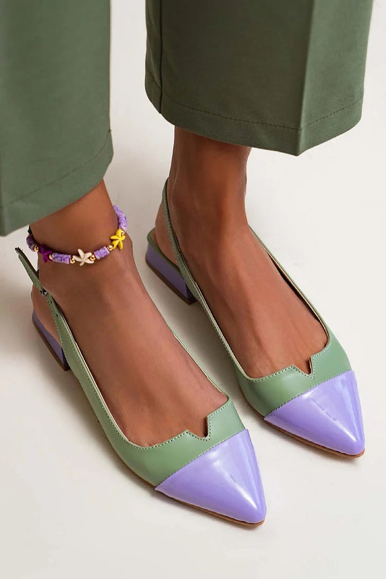 CATERINA | Ballerinas Elegantes con Punta en Contraste y Detalles Bicolor para un Look Sofisticado