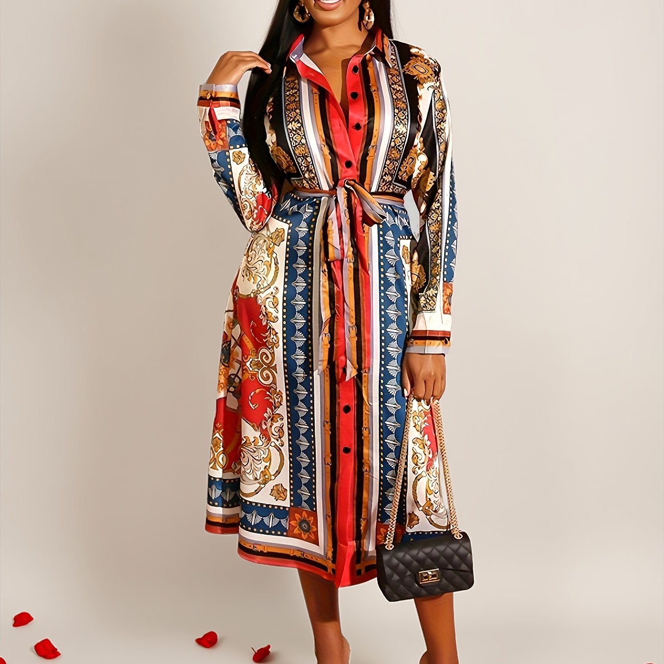 Marigold | Vestido Camisero de Manga Larga (Largo Midi)