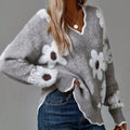 Thea | Suéter floral elegante con cuello en V