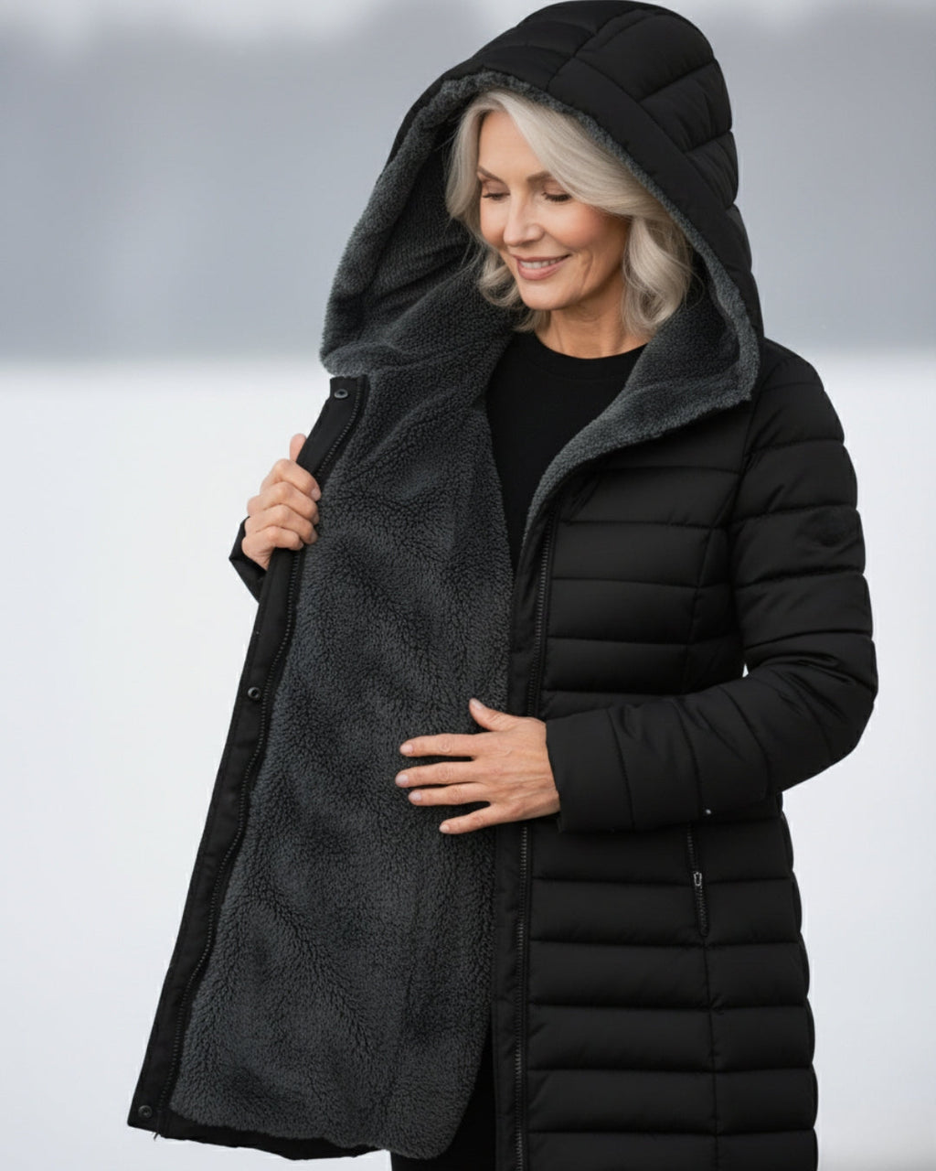 Clair | Abrigo tipo puffer con forro de polar