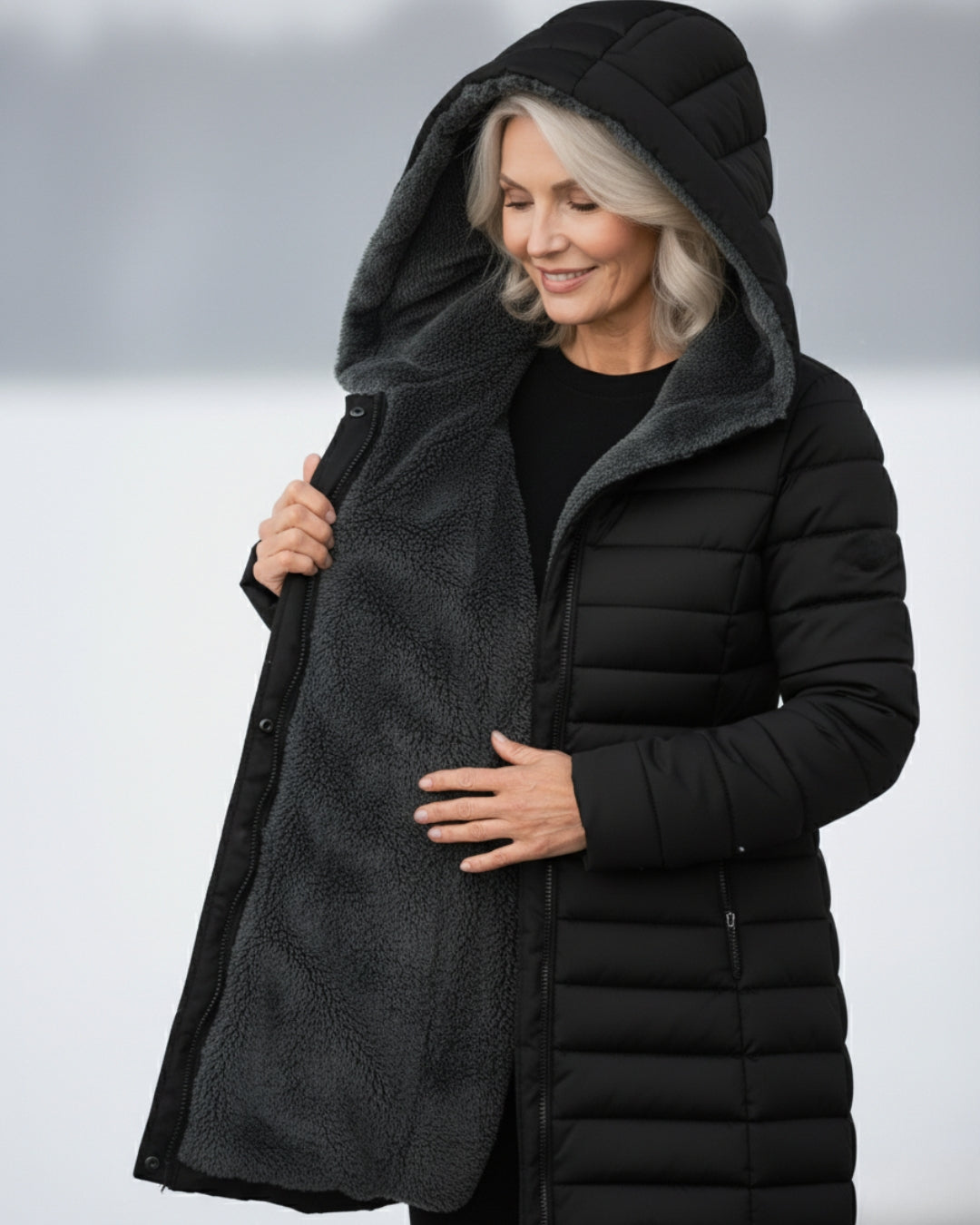 Clair | Abrigo tipo puffer con forro de polar
