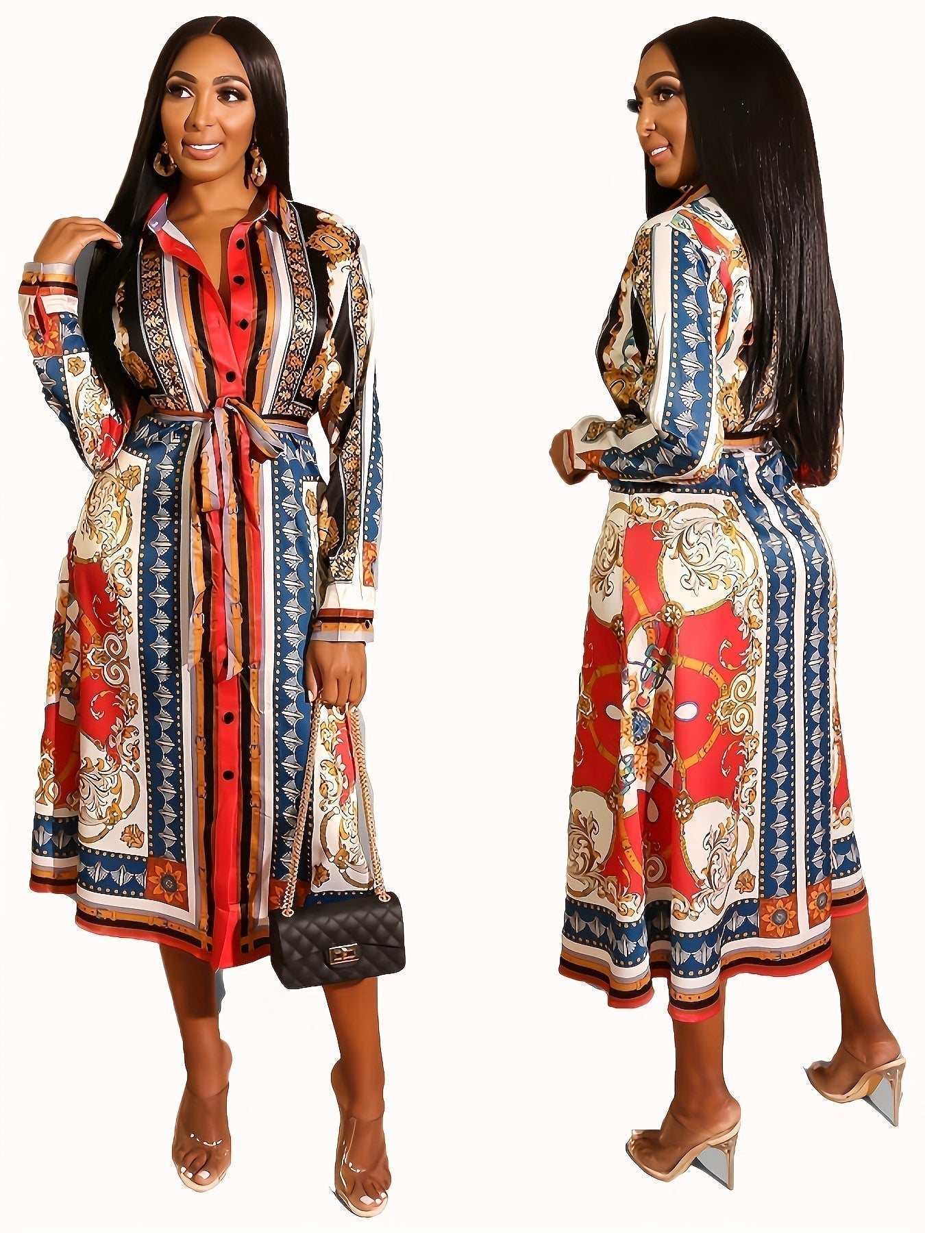 Marigold | Vestido Camisero de Manga Larga (Largo Midi)
