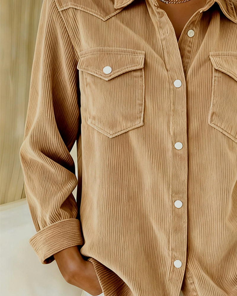 Isabeau | Camisa de manga larga con solapas y tapeta de botones