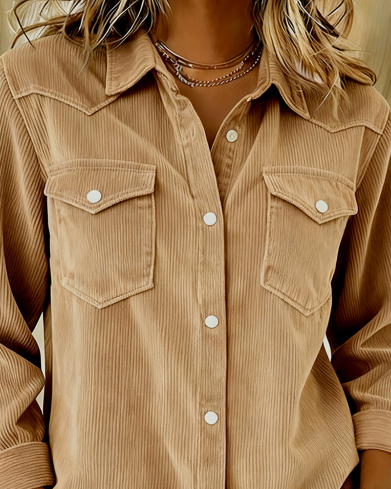 Isabeau | Camisa de manga larga con solapas y tapeta de botones