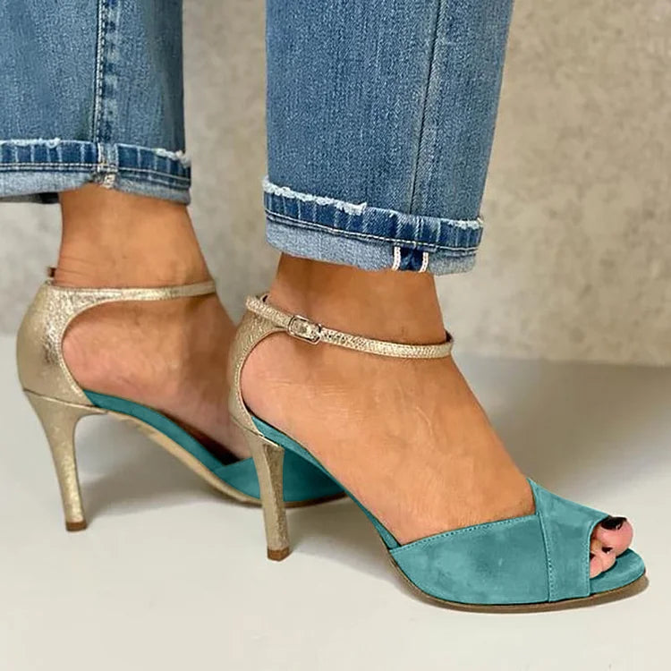 LIV | ZAPATOS DE TACÓN ABIERTOS CON PULSERA Y CIERRE