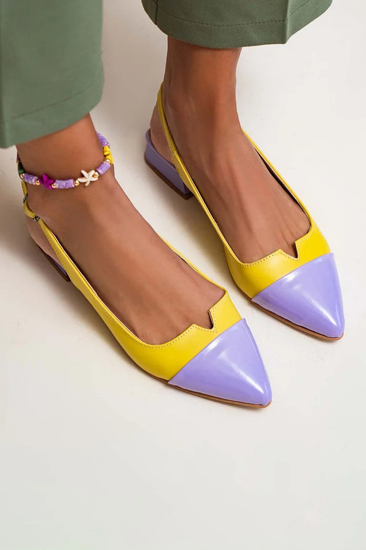 CATERINA | Ballerinas Elegantes con Punta en Contraste y Detalles Bicolor para un Look Sofisticado