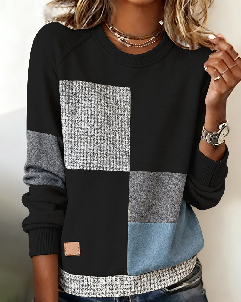 Sidonie | Sudadera casual con cuello redondo y contraste de colores
