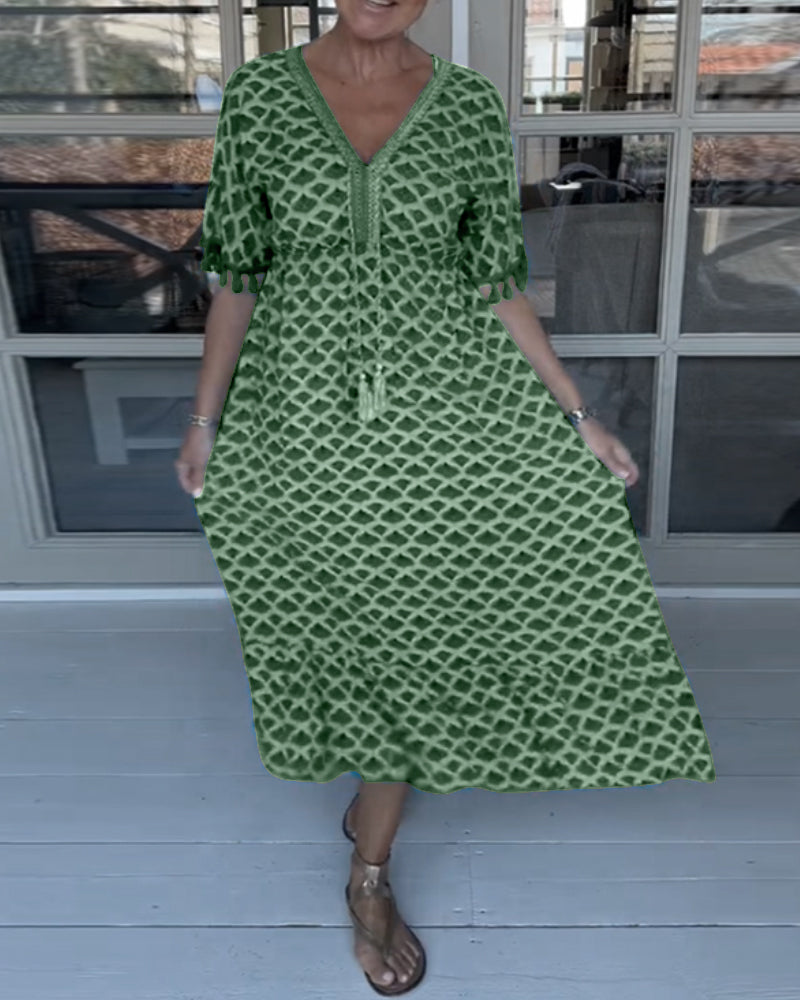 Winona | Vestido de Verano con Escote en V y Flecos