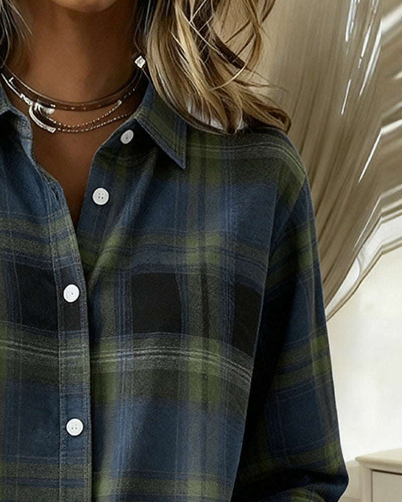 Lysandre | Camisa de cuadros con cuello tipo notched