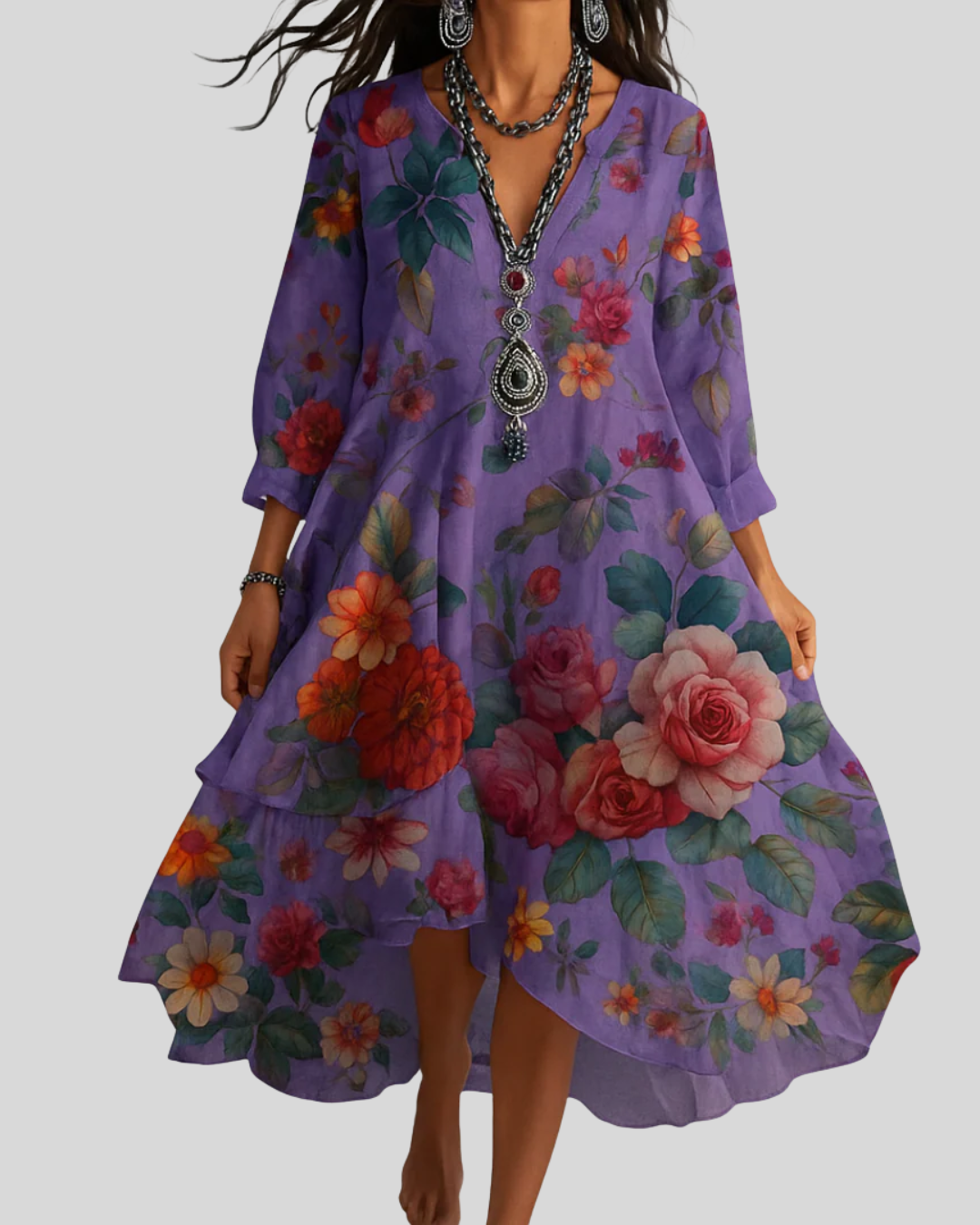 Casa | Vestido maxi floral bohemio y ligero