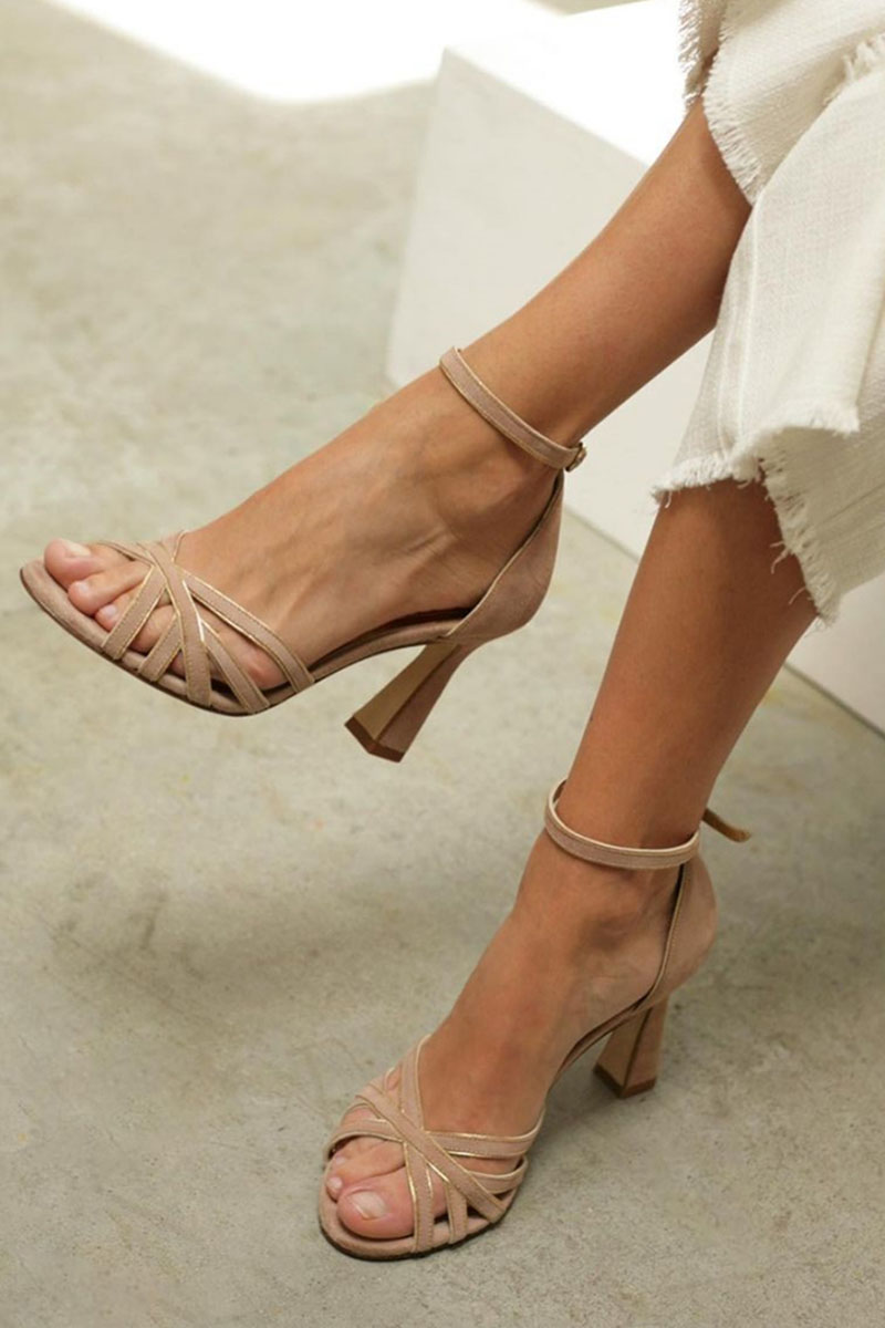 Serena | Sandalias Patchwork con Tacón Fino