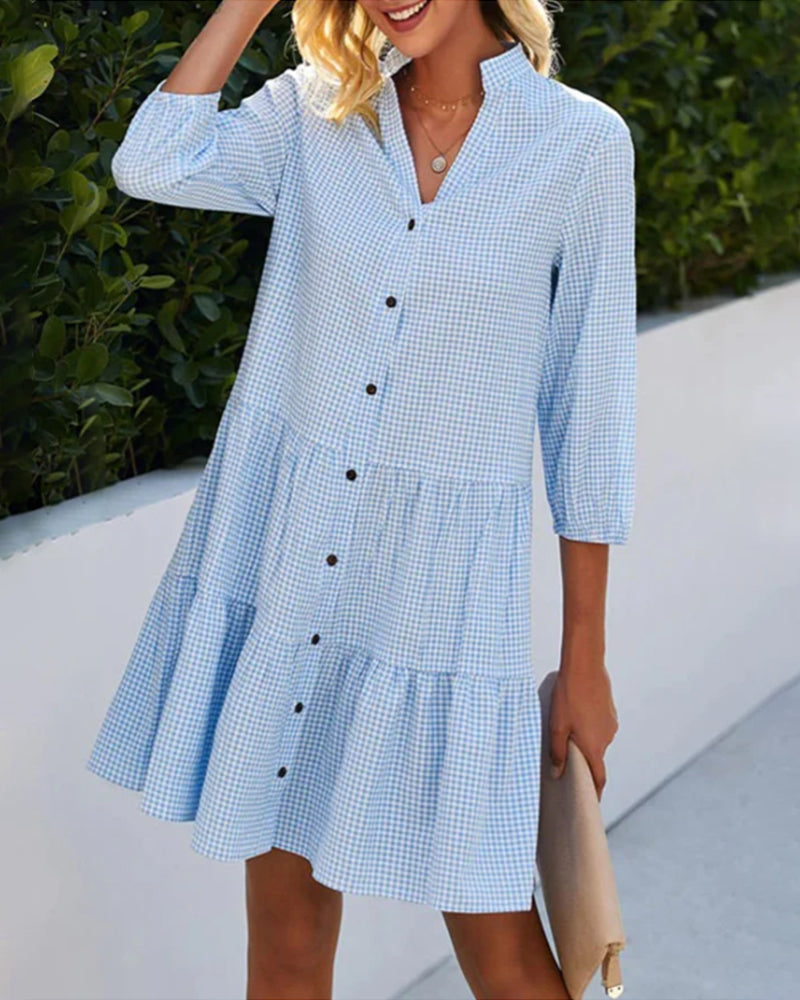 Zuri | Vestido Mini Camisero con Cuello en V