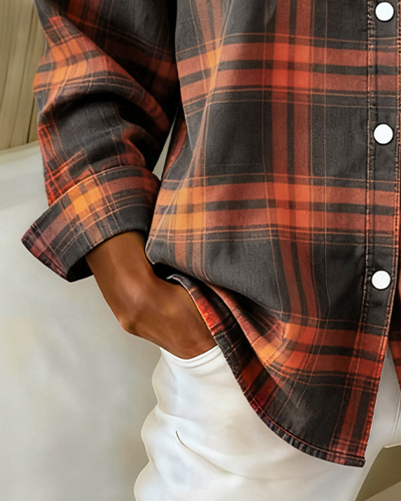 Lysandre | Camisa de cuadros con cuello tipo notched