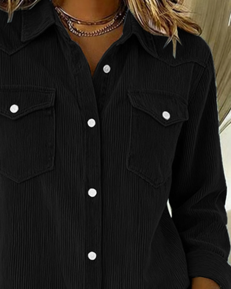 Isabeau | Camisa de manga larga con solapas y tapeta de botones