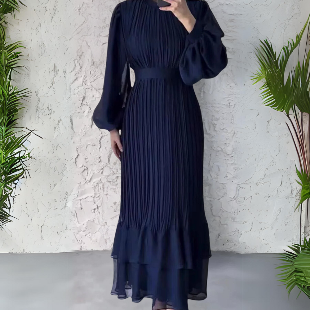 Cami | Vestido de Noche Chic Francés para Otoño con Detalles de Malla