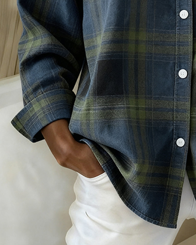 Lysandre | Camisa de cuadros con cuello tipo notched