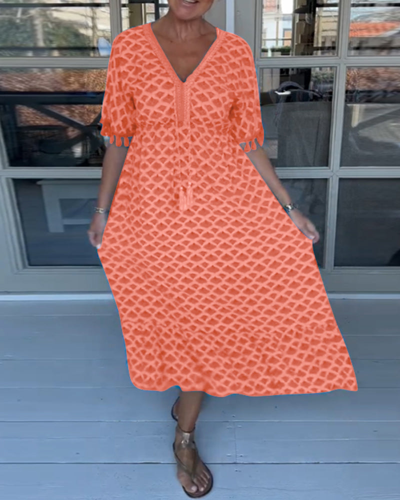 Winona | Vestido de Verano con Escote en V y Flecos