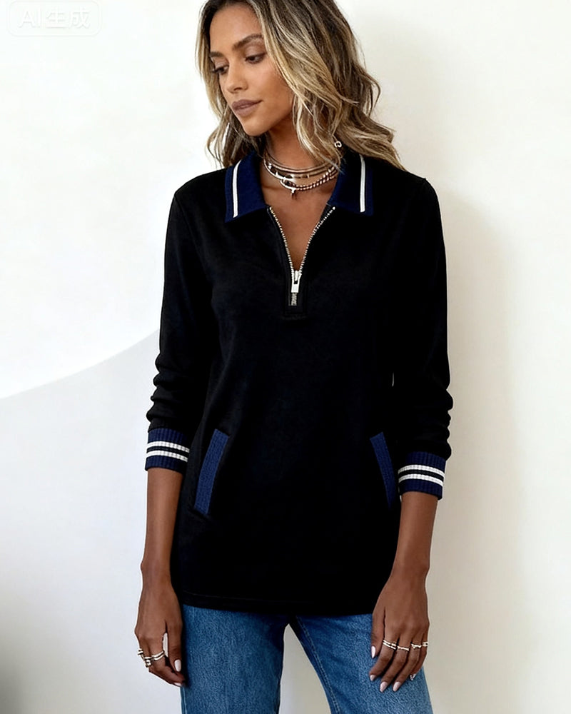 Capucine | Sudadera holgada con cuello y cierre de cremallera