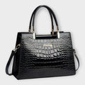 Aurora - Bolsa de Mano en Piel de Cocodrilo Brillante