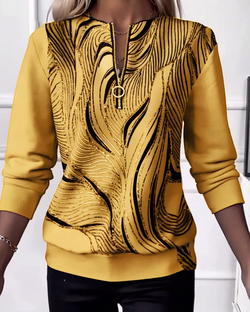 Anaïs-Claire | Sudadera con Cremallera y Estampado Casual