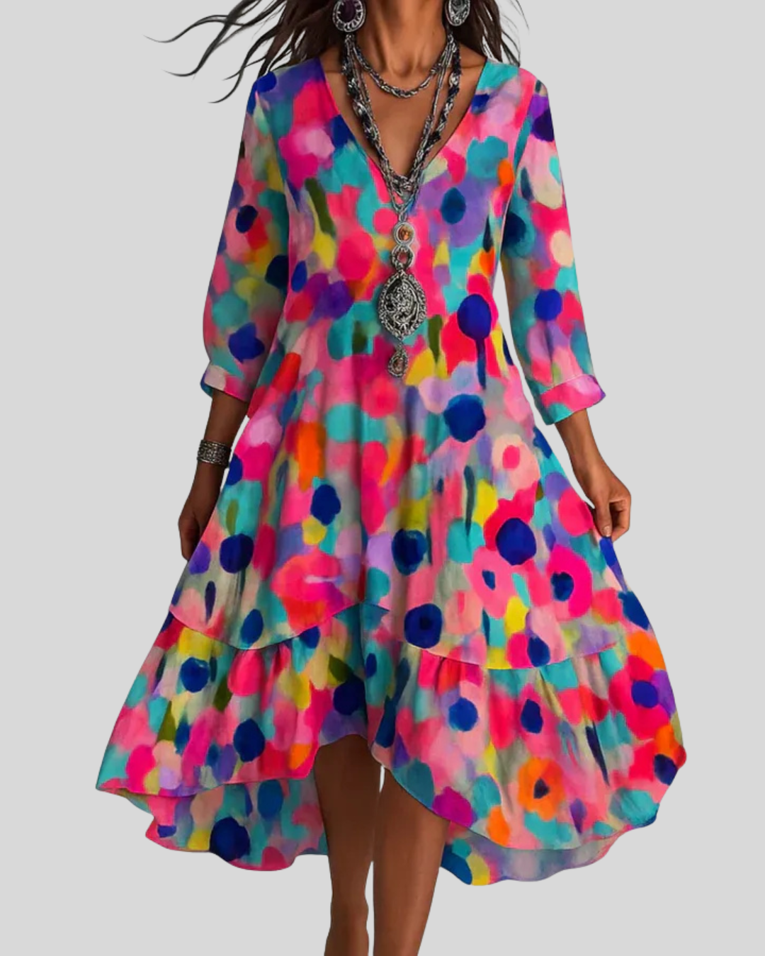 Casa | Vestido maxi floral bohemio y ligero