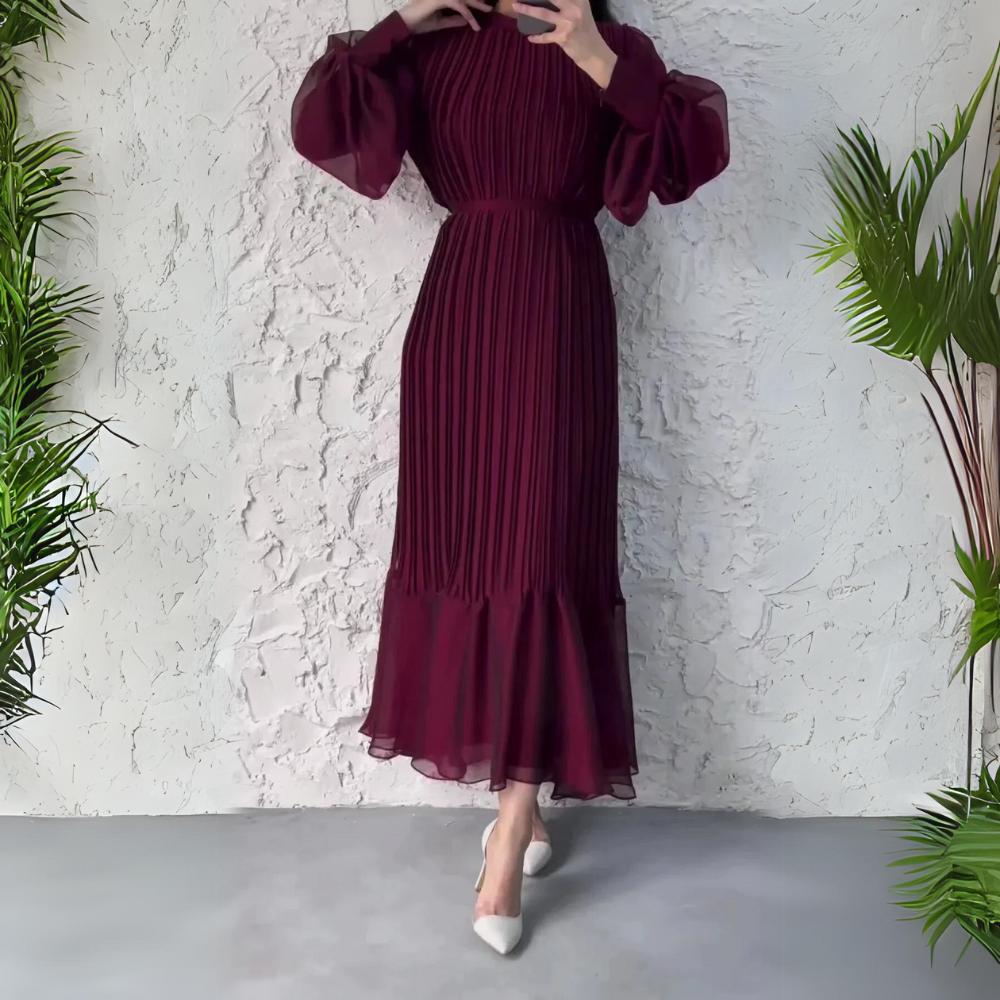 Cami | Vestido de Noche Chic Francés para Otoño con Detalles de Malla