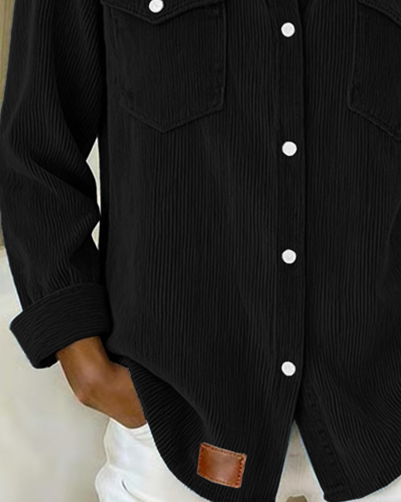 Isabeau | Camisa de manga larga con solapas y tapeta de botones
