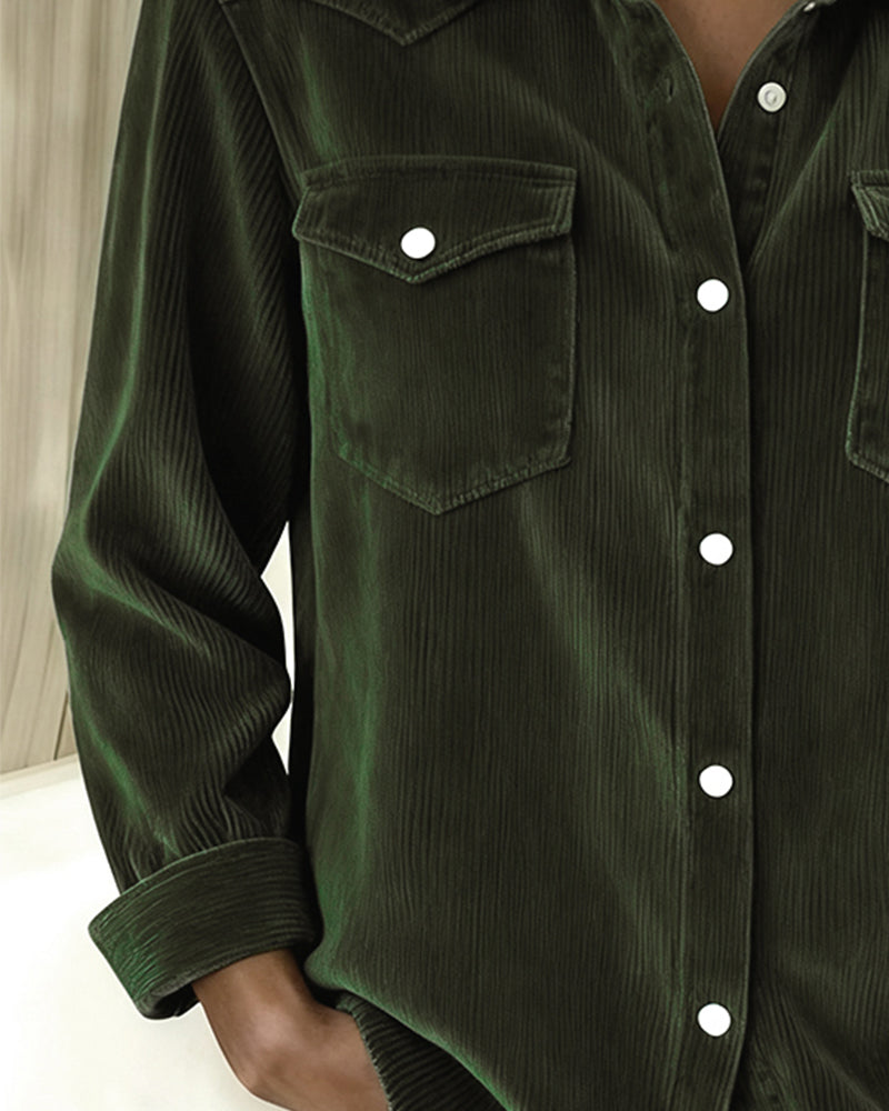 Isabeau | Camisa de manga larga con solapas y tapeta de botones