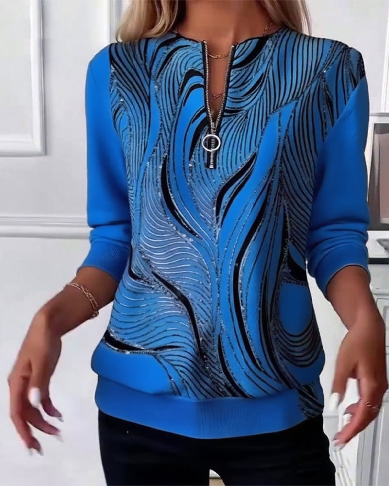 Anaïs-Claire | Sudadera con Cremallera y Estampado Casual