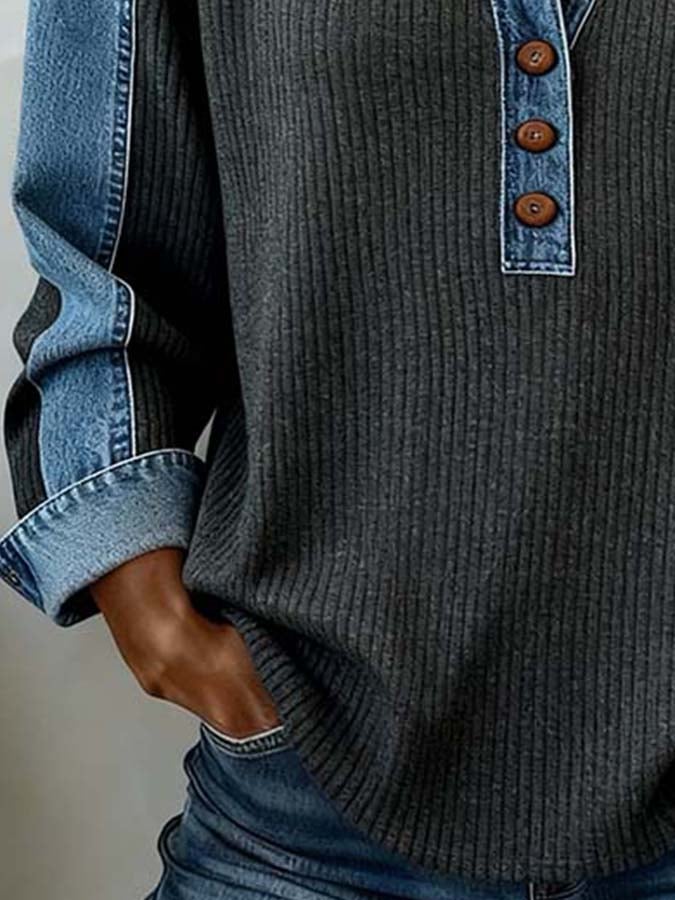 Amarante | Sudadera de mujer con mangas en contraste