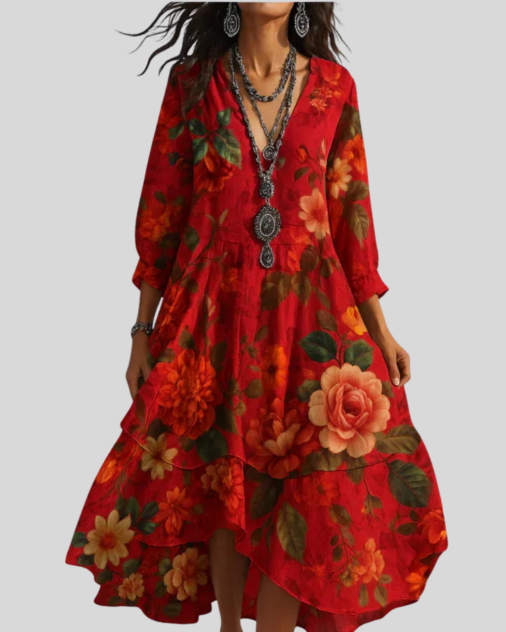 Casa | Vestido maxi floral bohemio y ligero