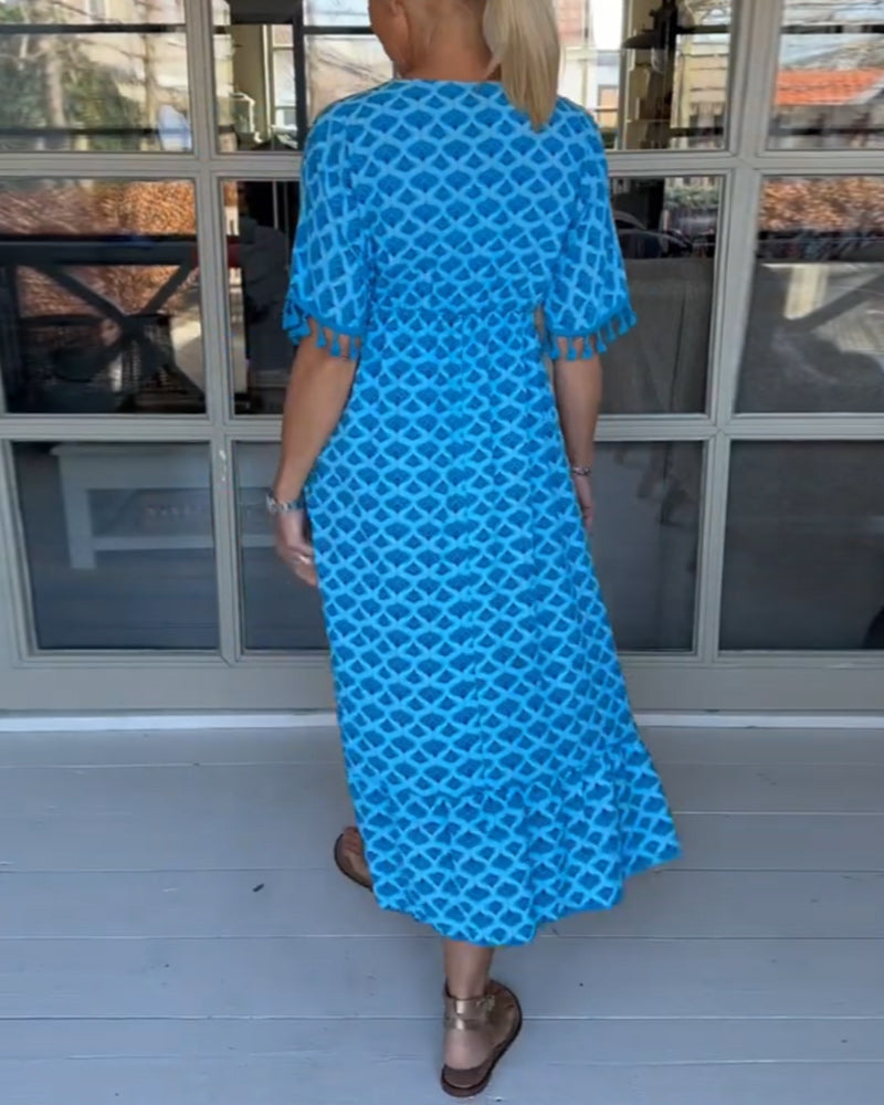 Winona | Vestido de Verano con Escote en V y Flecos