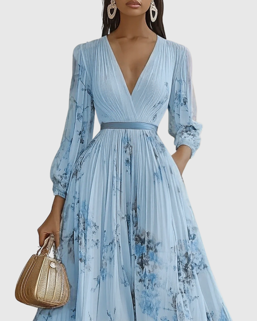 ROWELLA | Elegante Vestido Largo Plisado