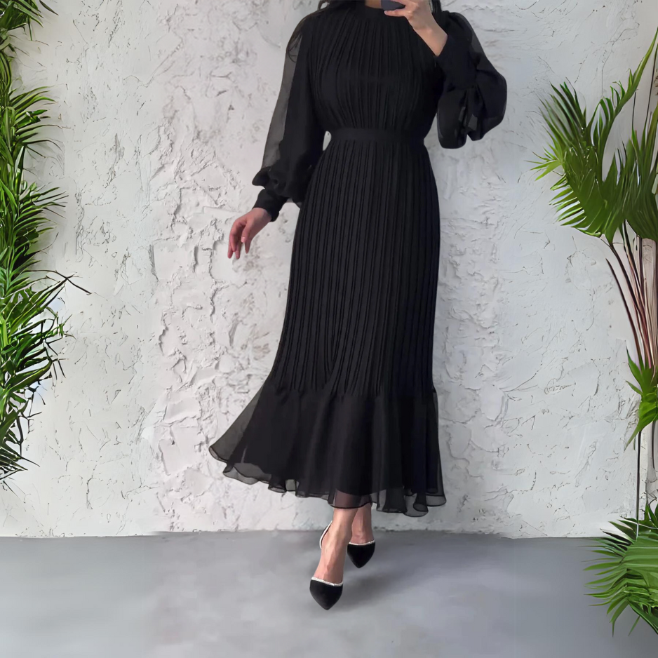Cami | Vestido de Noche Chic Francés para Otoño con Detalles de Malla