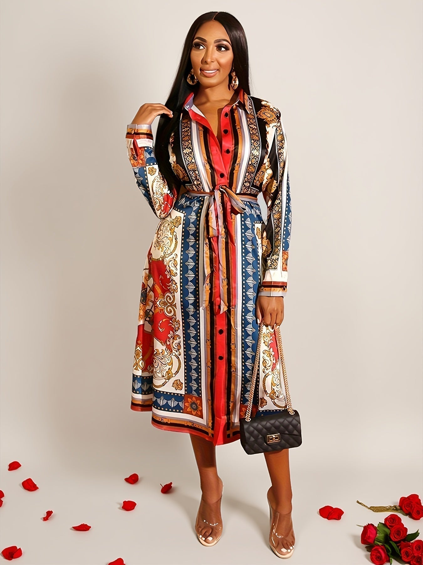 Marigold | Vestido Camisero de Manga Larga (Largo Midi)