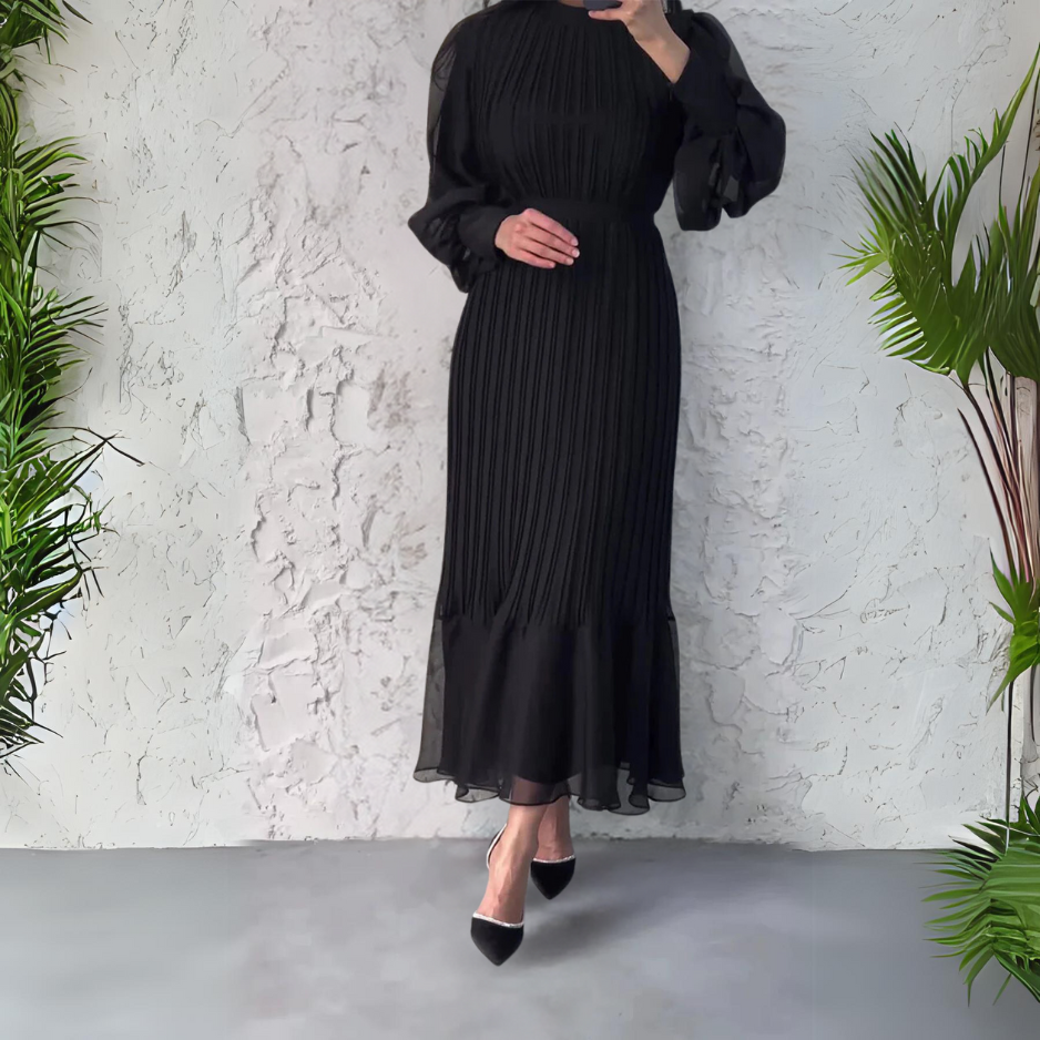 Cami | Vestido de Noche Chic Francés para Otoño con Detalles de Malla