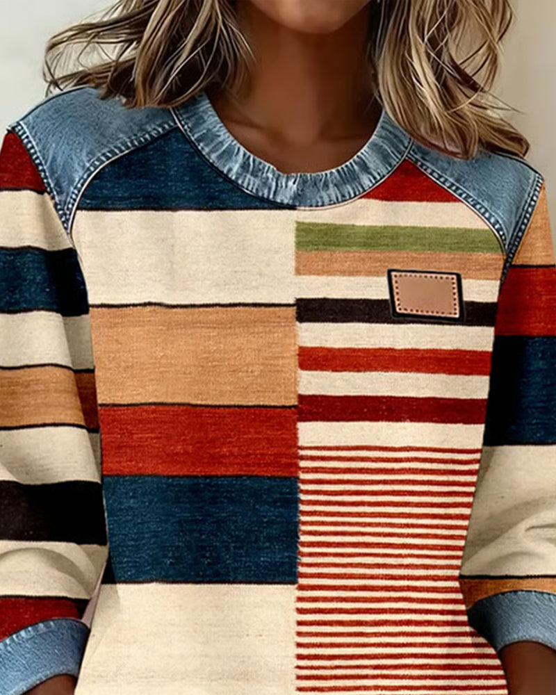 Ophéliane | Jersey de rayas coloridas con cuello redondo