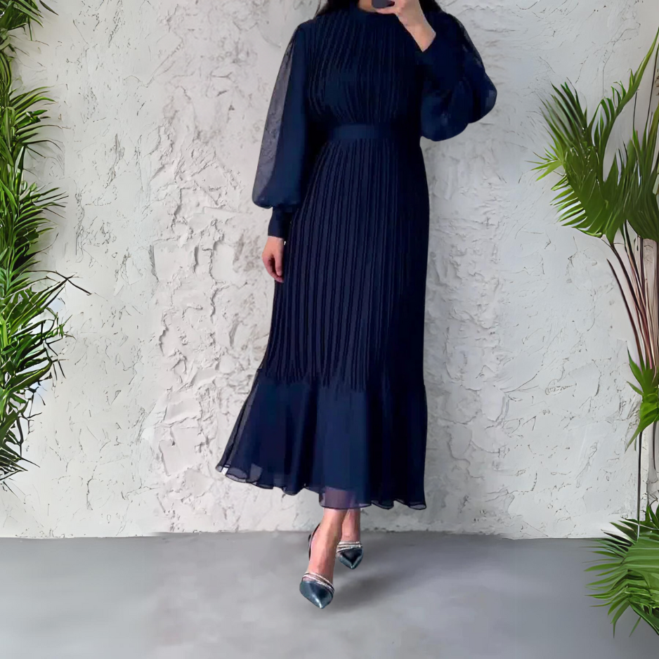 Cami | Vestido de Noche Chic Francés para Otoño con Detalles de Malla