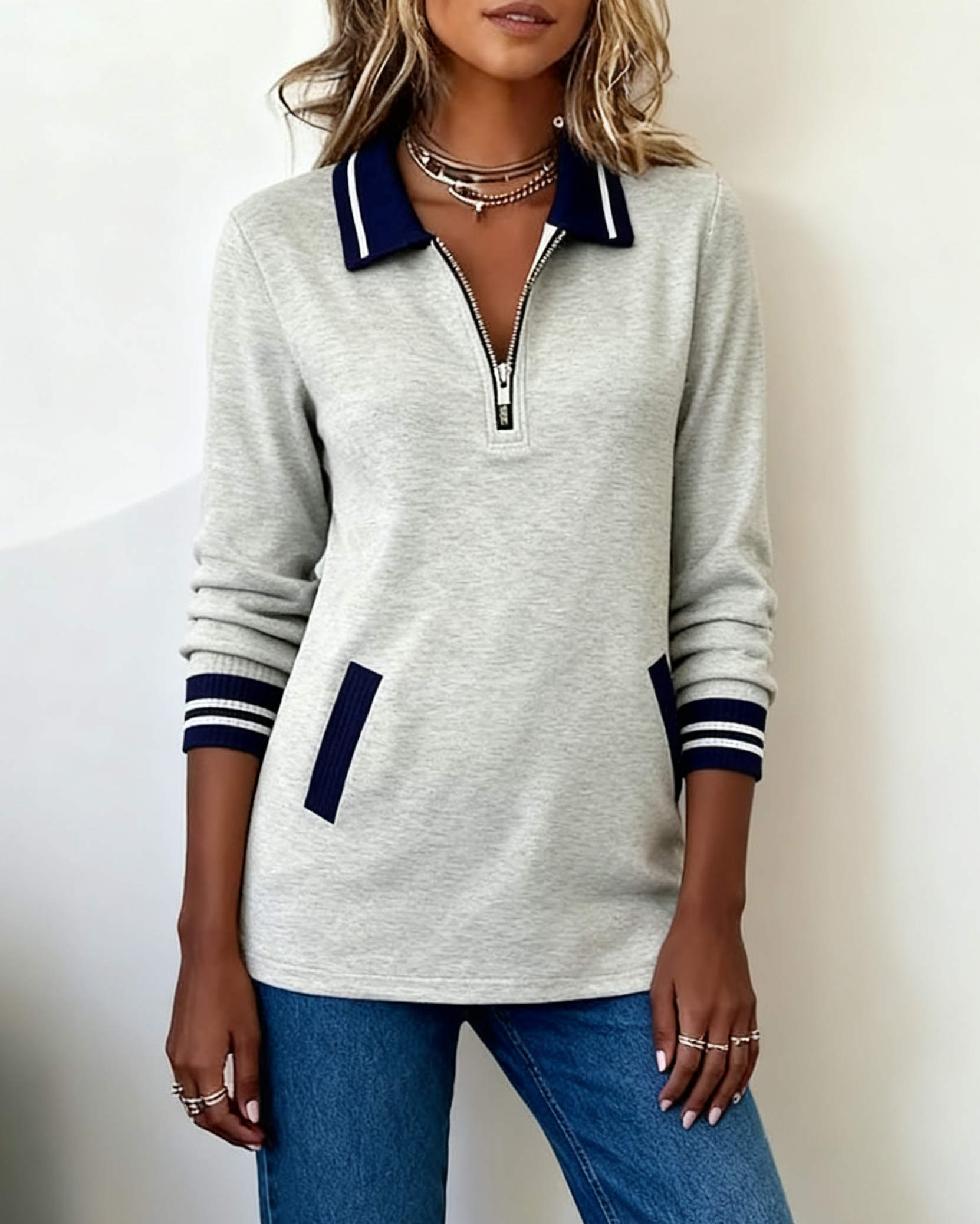 Capucine | Sudadera holgada con cuello y cierre de cremallera