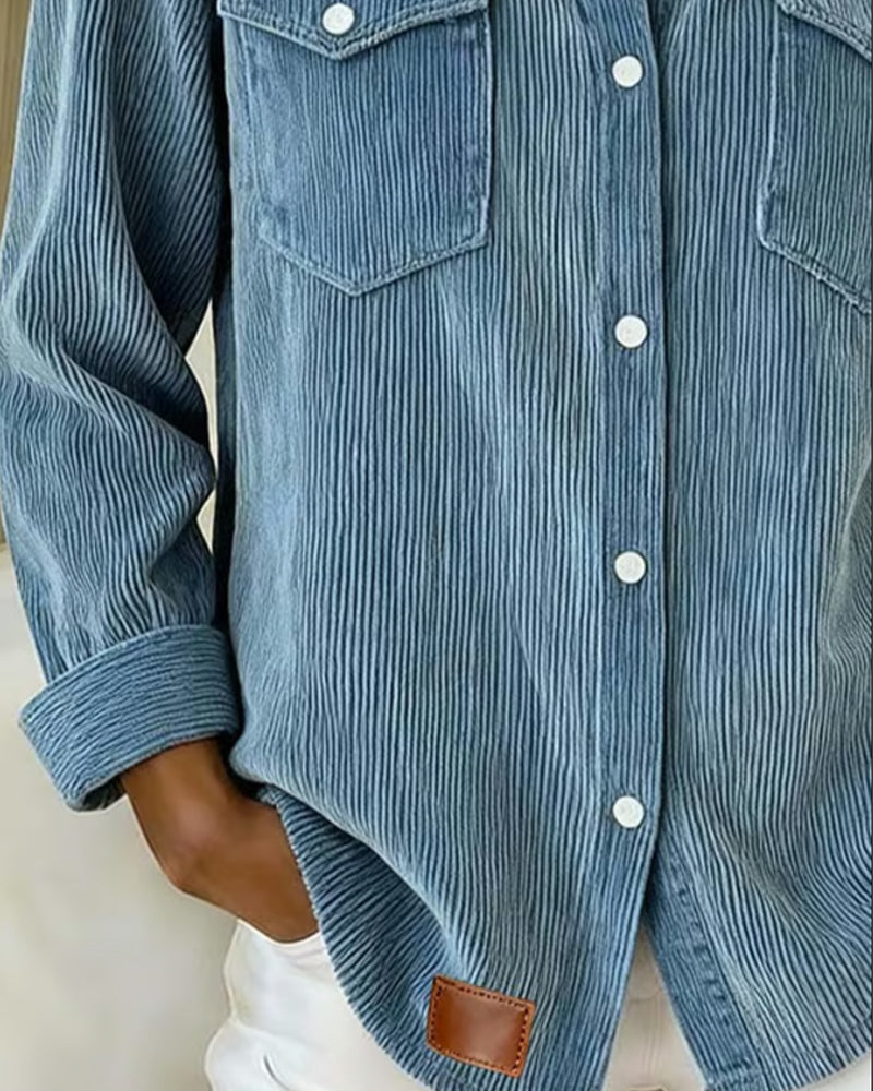 Isabeau | Camisa de manga larga con solapas y tapeta de botones