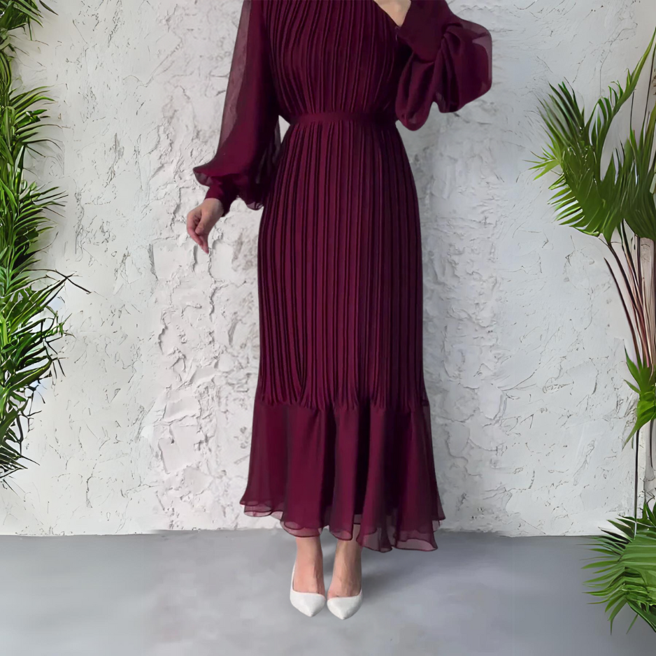Cami | Vestido de Noche Chic Francés para Otoño con Detalles de Malla