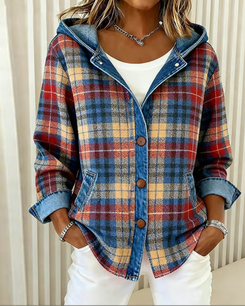 Émeline | Chaqueta a cuadros de moda con capucha