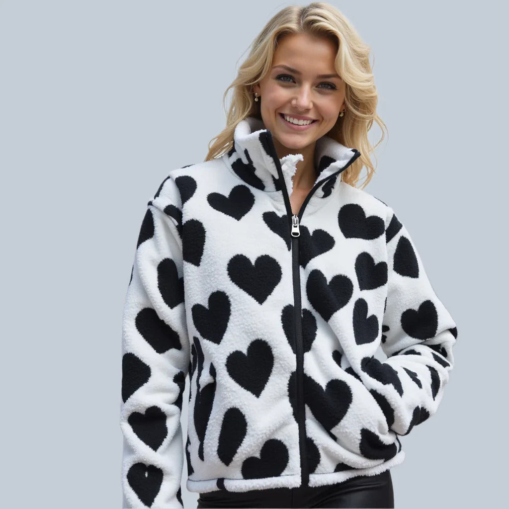 Catherine | Chamarra reversible de corazones