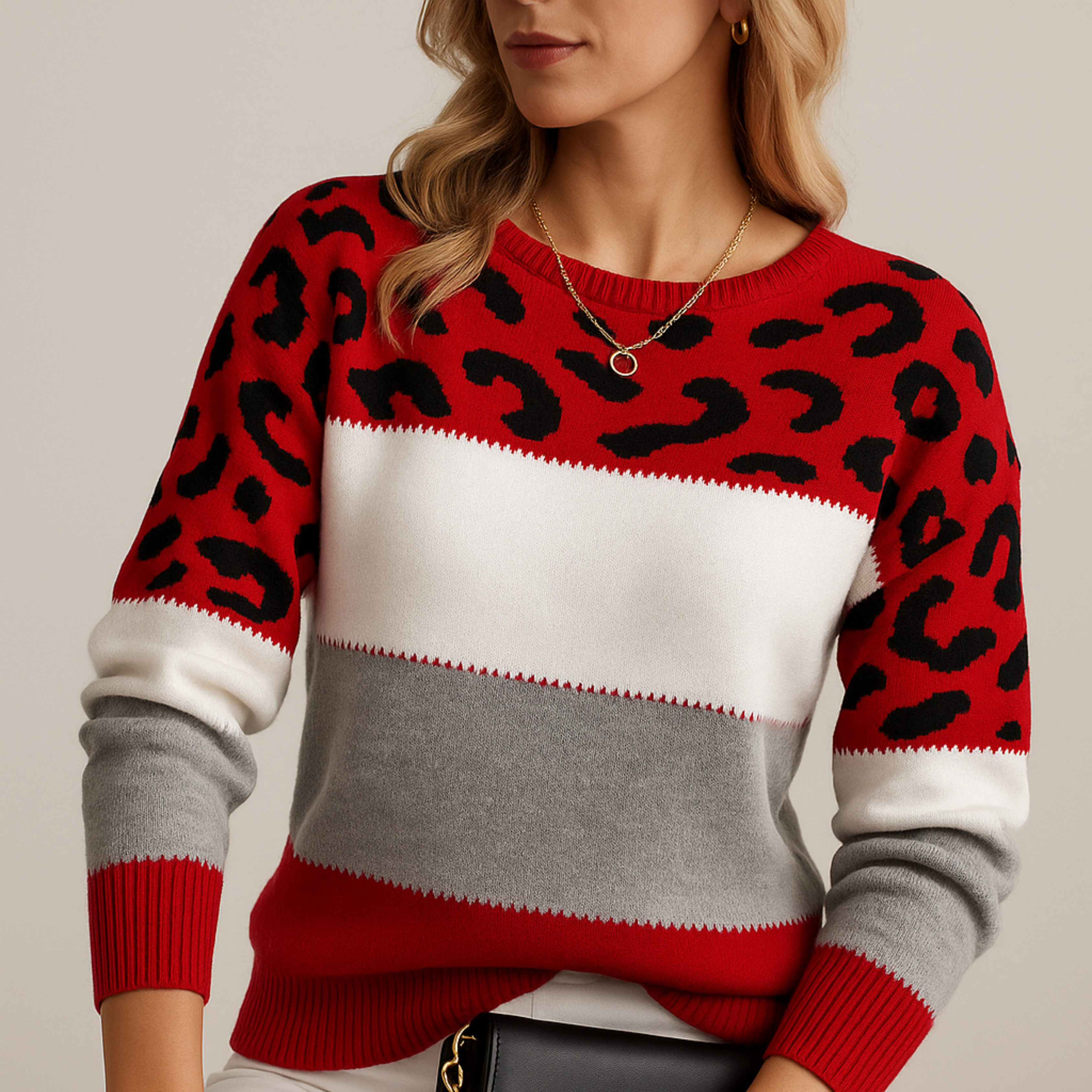 Maison Valmont | Suéter Elegance con estampado de leopardo