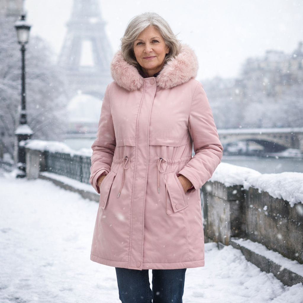 Grâce | Parka de invierno elegante con borde de piel