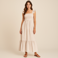 Sophia | Vestido Maxi sin Mangas con Estampado de Tartán