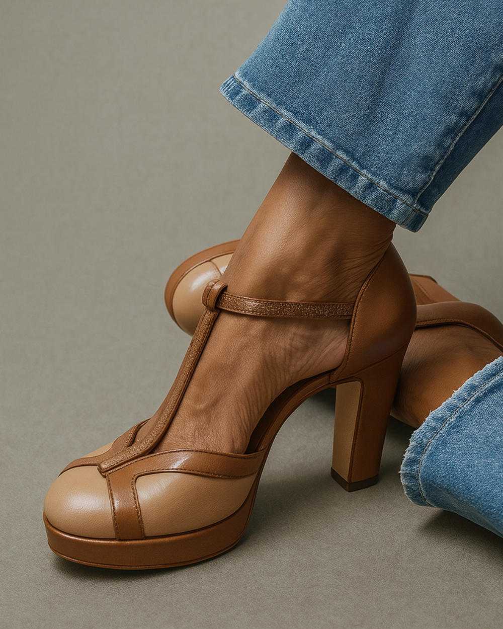 MOLENA | ZAPATOS DE TACÓN CON TIRA EN "T"