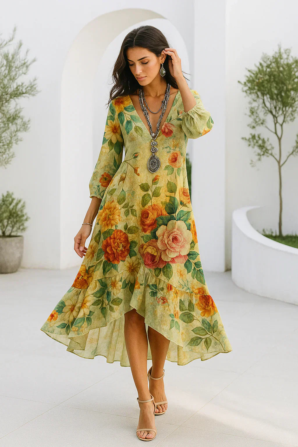 Casa | Vestido maxi floral bohemio y ligero
