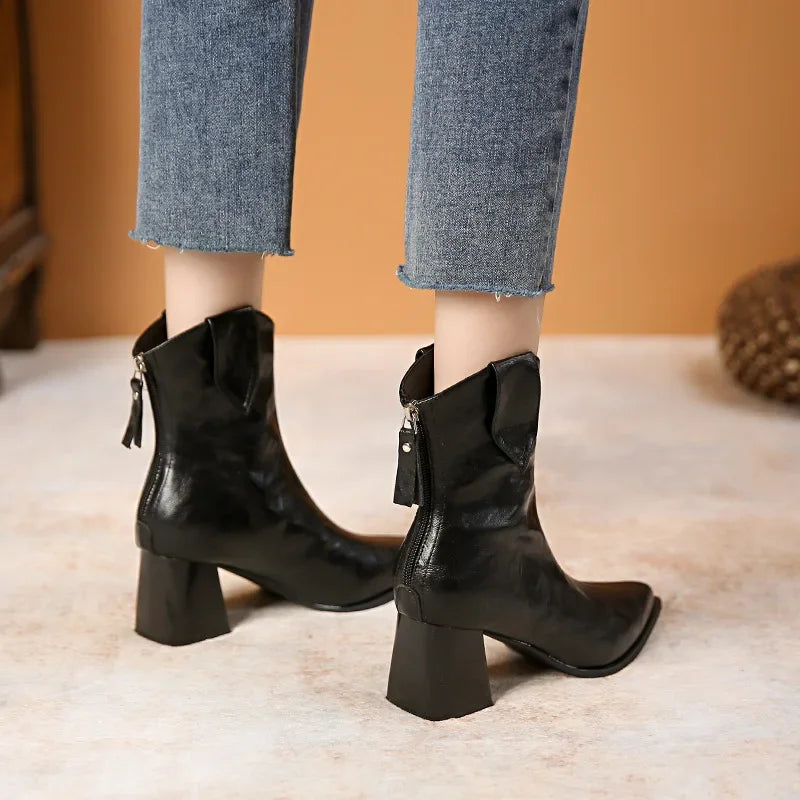 BOTAS CHELSEA CON TACÓN ALTO VINTAGE